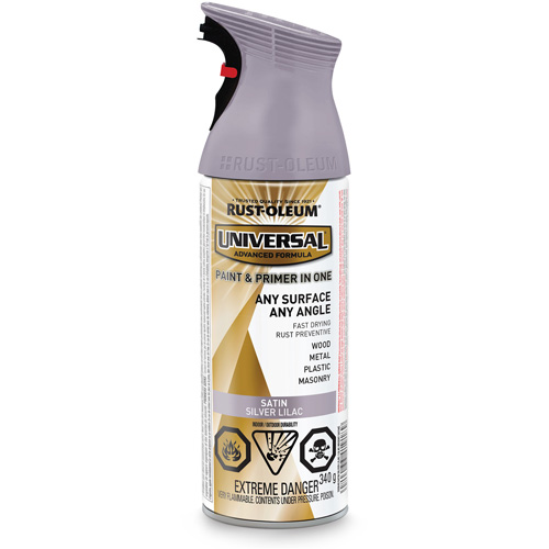 Universal&reg; Enamel Paint & Primer In One, Silver Lilac Purple, Satin, Aerosol Can Nia-Chem Ltd.