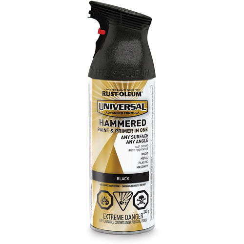 Universal&reg; Paint & Primer In One Spray Paint, Black, Hammered, Aerosol Can Nia-Chem Ltd.