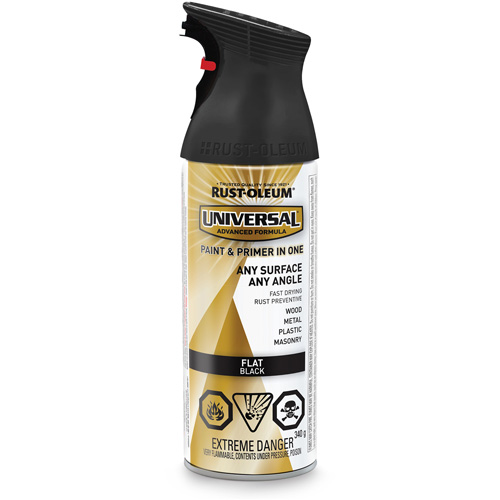 Universal&reg; Enamel Paint & Primer In One, Black, Very Flat, Aerosol Can Nia-Chem Ltd.