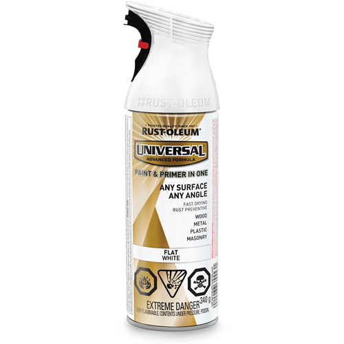 Universal&reg; Enamel Paint & Primer In One, White, Very Flat, Aerosol Can Nia-Chem Ltd.