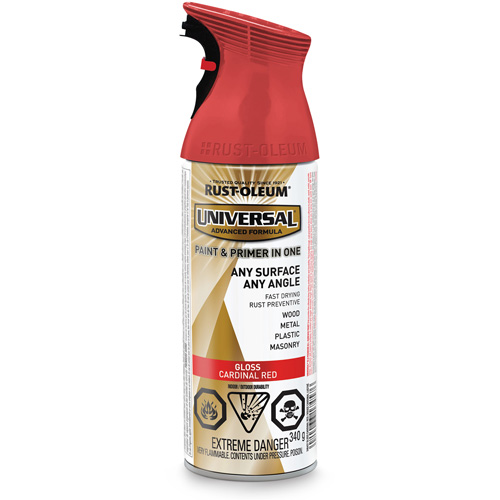 Universal&reg; Enamel Paint & Primer In One, Cardinal Red, Gloss, Aerosol Can Nia-Chem Ltd.