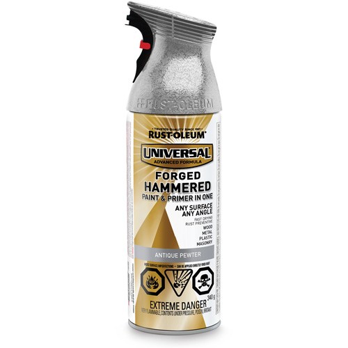 Universal&reg; Paint & Primer In One, Antique Pewter, Hammered, Aerosol Can Nia-Chem Ltd.