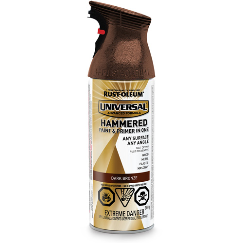 Universal&reg; Paint & Primer In One, Dark Bronze, Hammered, Aerosol Can Nia-Chem Ltd.
