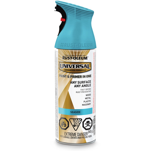 Universal&reg; Enamel Paint & Primer In One, Seaside Blue, Satin, Aerosol Can Nia-Chem Ltd.