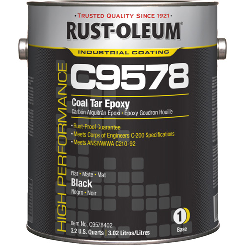 Composant de base pour rev&ecirc;tement &eacute;poxydique &agrave; base de goudron de houille et &agrave; haute teneur en solides du syst&egrave;me C9578, Noir, Gallon Nia-Chem Ltd.
