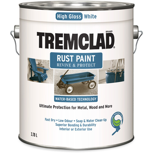 Tremclad&reg; Water-Based Rust Paint, 3.78 L, Gallon, White Nia-Chem Ltd.