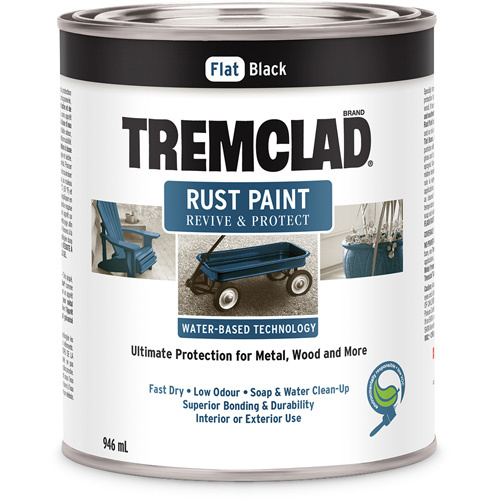 Tremclad&reg; Water-Based Rust Paint, 946 ml, Can, Black Nia-Chem Ltd.