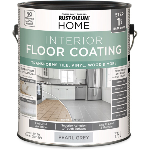Couche de fond pour syst&egrave;me de rev&ecirc;tement de plancher int&eacute;rieur &agrave; la maison, 3,78 L, &agrave; l'eau, Tr&egrave;s mat, Gris Nia-Chem Ltd.