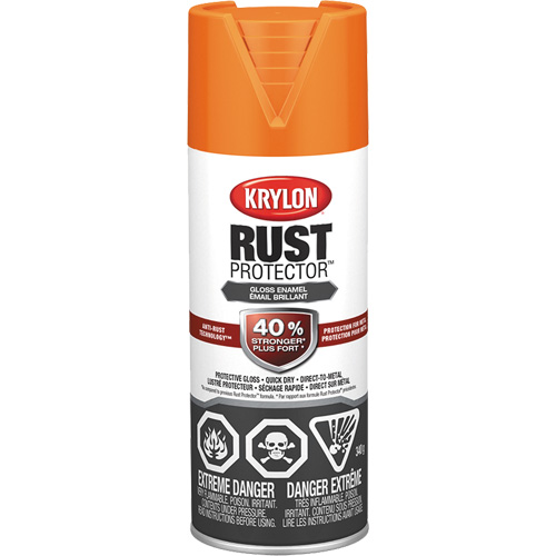 Rust Protector&reg; Enamel Paint, Orange, Gloss, 12 oz., Aerosol Can Nia-Chem Ltd.