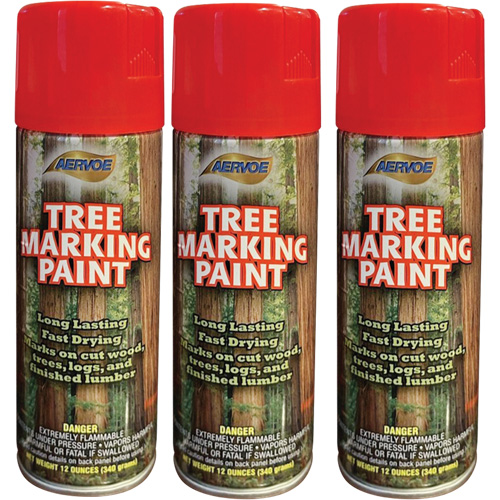 Peinture fluorescente pour marquer les arbres Aervoe 690, Rouge fluorescent, 16 oz Nia-Chem Ltd.
