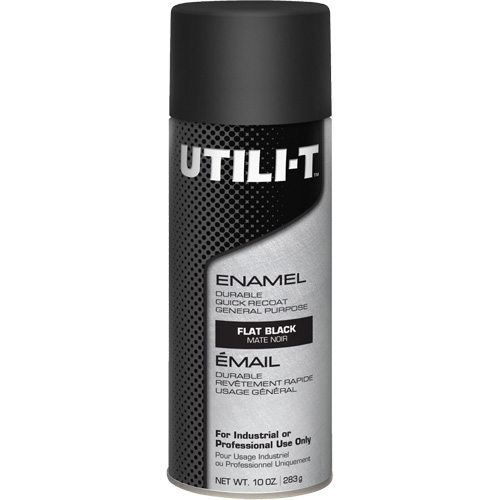 Peinture-&eacute;mail en a&eacute;rosol polyvalent UTILI-T, Noir, Plat, 10 oz/283 g, Canette a&eacute;rosol Nia-Chem Ltd.