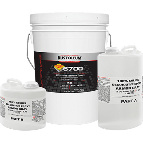 6700 100% Solids Decorative Epoxy, 3 gal., Epoxy-Based, High-Gloss, Grey Nia-Chem Ltd.