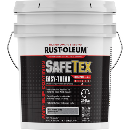 SafeTex&reg; Easy-Tread Acrylic Coating, 4 gal., Water-Based, Flat/Textured, Grey Nia-Chem Ltd.