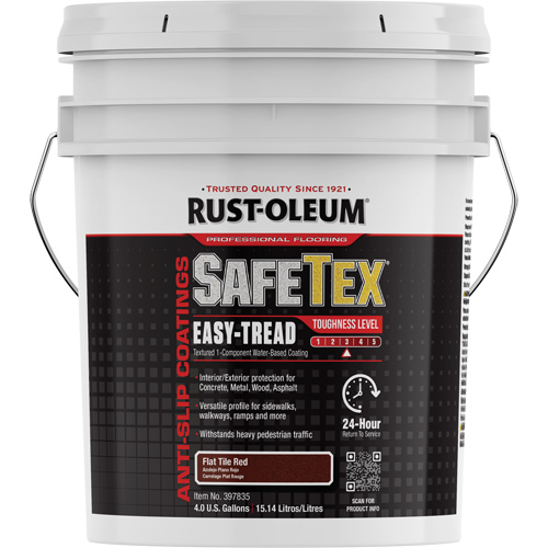 SafeTex&reg; Easy-Tread Acrylic Coating, 4 gal., Water-Based, Flat Finish/Textured, Red Nia-Chem Ltd.