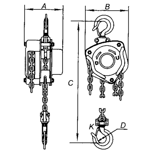 Chain Hoist, 10' Lift, 1000 lbs. Capacity, Alloy Steel Chain Nia-Chem Ltd.