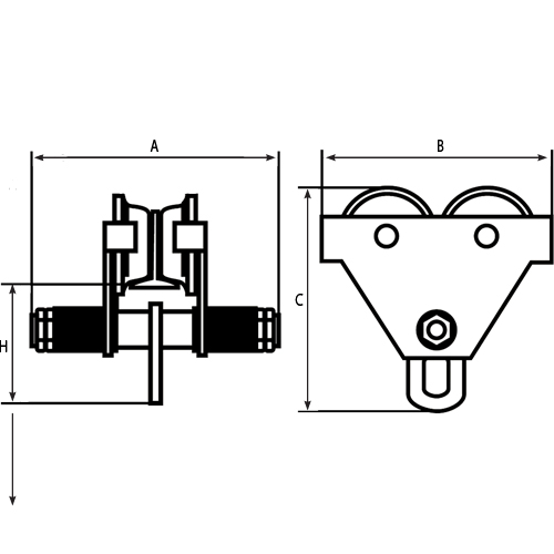 Adjustable Trolleys, 1000 lbs. (0.5 tons) Nia-Chem Ltd.