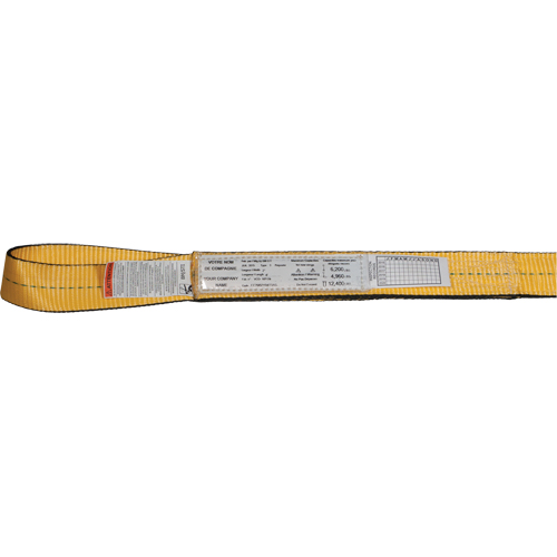 &eacute;lingues de levage en nylon, Pli Simple, Oeillet double, Type 3, 3" la x 3' lo, Limite de charge verticale 4700 lb Nia-Chem Ltd.