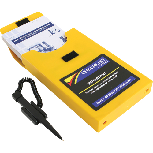 Ensemble porte-liste de contr&ocirc;le pour chariot &eacute;l&eacute;vateur &agrave; nacelle Nia-Chem Ltd.