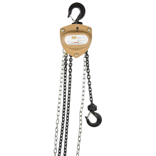Heavy-Duty Gold Series Chain Hoist, 15' Lift, 2000 lbs. (1 tons) Capacity, Alloy Steel Chain Nia-Chem Ltd.