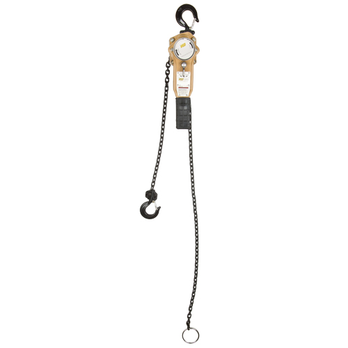 Heavy Duty Gold Series Lever Chain Hoist, 5' Lift, 1000 lbs. (0.5 tons) Capacity, Alloy Steel Chain Nia-Chem Ltd.