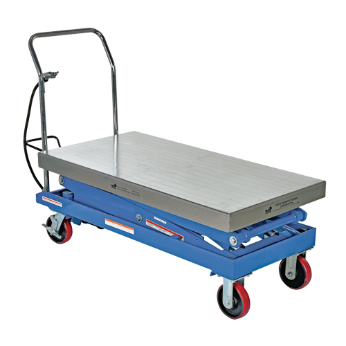 Pneumatic Hydraulic Scissor Lift Table, Steel, 47-1/4" L x 24" W, 1500 lbs. Cap. Nia-Chem Ltd.