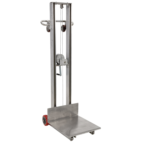 Platform Lift Stacker, Hand Winch Operated, 400 lbs. Capacity, 58" Max Lift Nia-Chem Ltd.