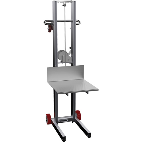 Platform Lift Stacker, Hand Winch Operated, 400 lbs. Capacity, 58" Max Lift Nia-Chem Ltd.