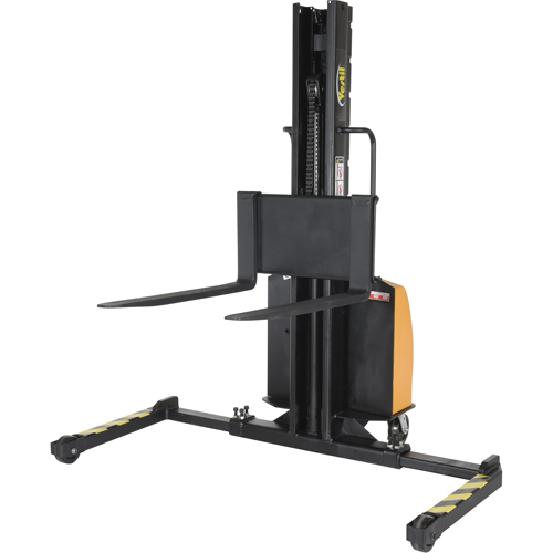 Narrow Mast Powered Lift Stacker, Electric Operated, 1500 lbs. Capacity, 63" Max Lift Nia-Chem Ltd.
