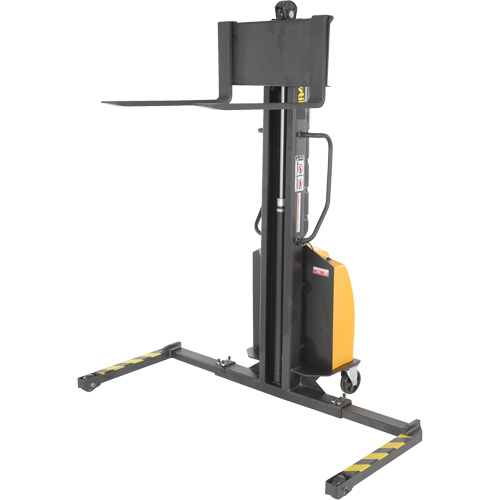 Narrow Mast Powered Lift Stacker, Electric Operated, 1000 lbs. Capacity, 63" Max Lift Nia-Chem Ltd.