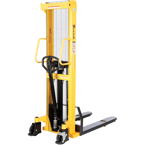 Manual Hydraulic Stacker, Hand Pump Operated, 2000 lbs. Capacity, 63" Max Lift Nia-Chem Ltd.