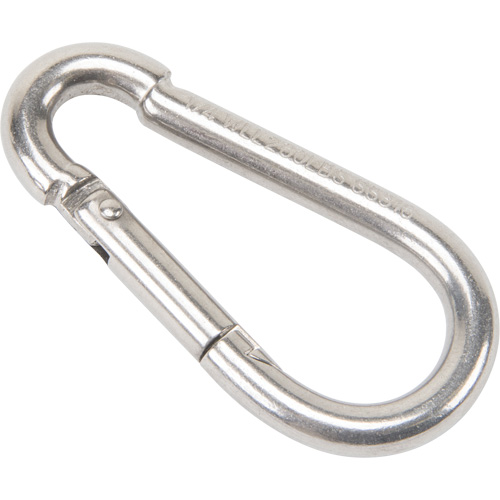 Stainless Steel Snap Hook, 260 lbs (0.13 tons) Working Load Limit, 1/4" Size, 3/8" Eye Nia-Chem Ltd.