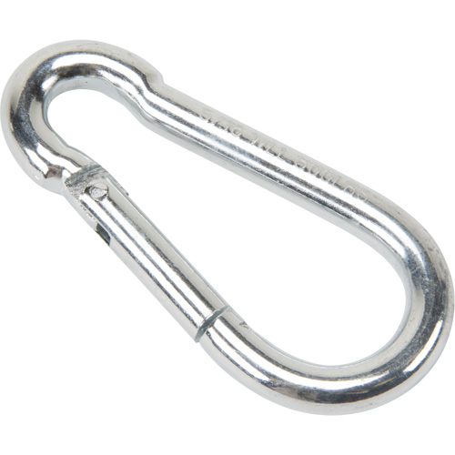 Mousqueton zingu&eacute;, 500 lb (0,25 tonne) Charge d'utilisation max., 5/16" Taille, 1/2" Oeil Nia-Chem Ltd.