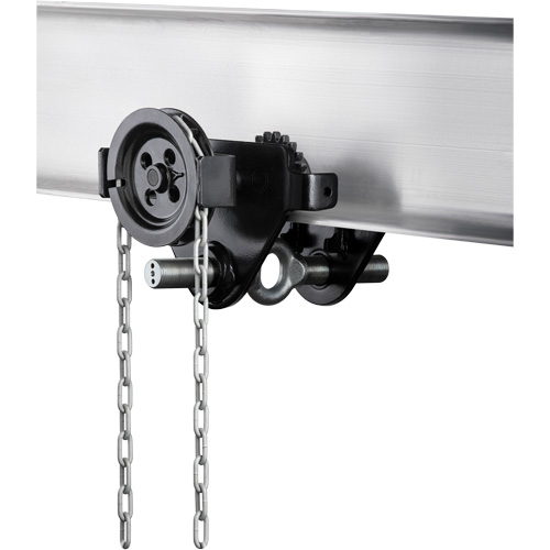 HTG Geared Clevis Trolley, 4409 lbs. (2 tons) Capacity, 2-39/64" - 8-43/64" Nia-Chem Ltd.