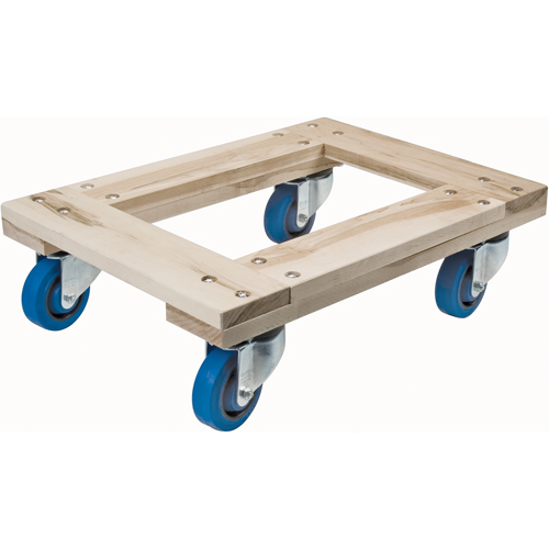 Wood Dollies - Heavy-Duty, Rubber Wheels, 1400 lbs. Capacity, 18" W x 24" D x 7" H Nia-Chem Ltd.