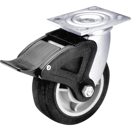 Total Locking Caster, Swivel with Brake, 6" (152.4 mm), Rubber, 500 lbs. (227 kg.) Nia-Chem Ltd.