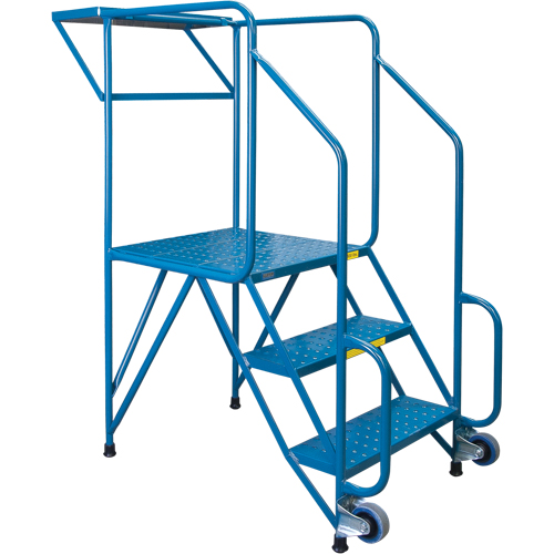 Mechanics/Maintenance Rolling Ladder, Steel, 3 Steps, 28" Platform Height Nia-Chem Ltd.