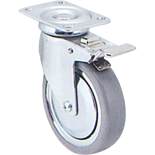 Roulette zingu&eacute;e, Pivotant avec frein, 3" (76 mm), Polyol&eacute;fine, 180 lb (82 kg) Nia-Chem Ltd.