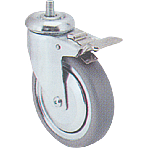 Zinc Plated Caster, Swivel with Brake, 4" (102 mm) Dia., 200 lbs. (91 kg.) Capacity Nia-Chem Ltd.