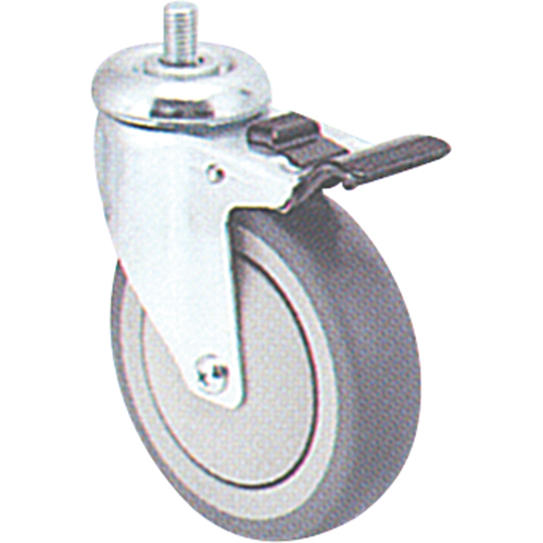 Zinc Plated Caster, Swivel with Brake, 5" (127 mm) Dia., 240 lbs. (108 kg.) Capacity Nia-Chem Ltd.