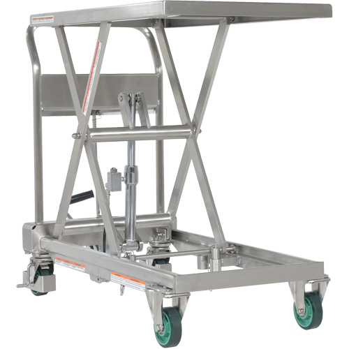 Table &eacute;l&eacute;vatrice hydraulique &agrave; ciseaux, 31-1/2" lo x 19-1/2" la, Acier inoxydable, Capacit&eacute; 550 lb Nia-Chem Ltd.