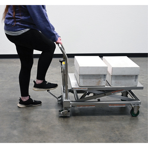 Table &eacute;l&eacute;vatrice hydraulique &agrave; ciseaux, 31-1/2" lo x 19-1/2" la, Acier inoxydable, Capacit&eacute; 550 lb Nia-Chem Ltd.