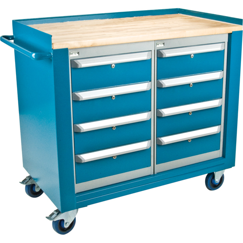 Industrial Duty Mobile Service Workbenches, Wood Surface Nia-Chem Ltd.