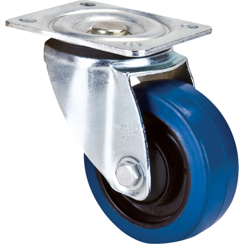 Blue Caster, Swivel, 4" (101.6 mm), Rubber, 350 lbs. (158.8 kg.) Nia-Chem Ltd.