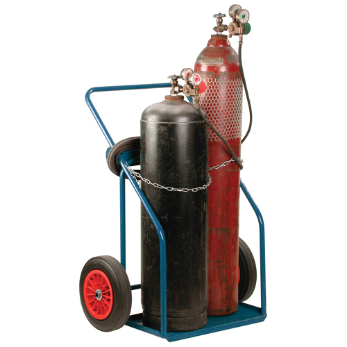Gas Cylinder Carts, Rubber Wheels, 13" W x 25" L Base, 1000 lbs. Nia-Chem Ltd.