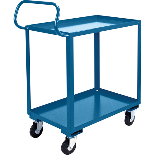 Chariot ergonomique &agrave; tablettes, 800 lb Capacit&eacute;, Acier, 20" la x 37" ha x 32" p, Bordure vers le haut Nia-Chem Ltd.