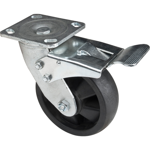 Roulettes haute temp&eacute;rature, Pivotant avec frein, 6" (152,4 mm), Nylon, 880 lb (399 kg) Nia-Chem Ltd.
