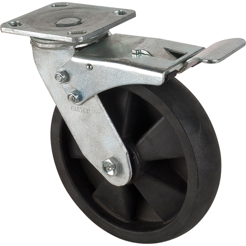 Roulettes haute temp&eacute;rature, Pivotant avec frein, 8" (203,2 mm), Nylon, 1000 lb (453 kg) Nia-Chem Ltd.