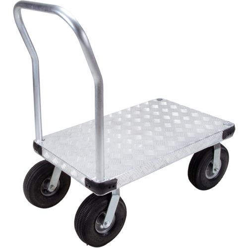 Chariots &agrave; plateforme en aluminium, 24" la x 36" lo, 1600 lb cap, Roues Pneumatique Nia-Chem Ltd.