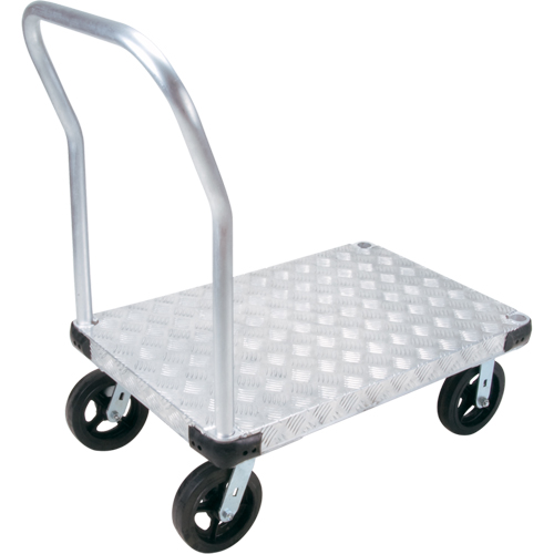 Aluminum Platform Truck, 24" W x 36" L, 2000 lbs. Cap., Mold-on Rubber Wheels Nia-Chem Ltd.