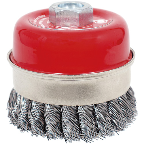 Brosse boisseau &agrave; fils li&eacute;s et nou&eacute;s haute performance CKB3201T, 3-1/2" dia. x 5/8"-11 arbre Nia-Chem Ltd.